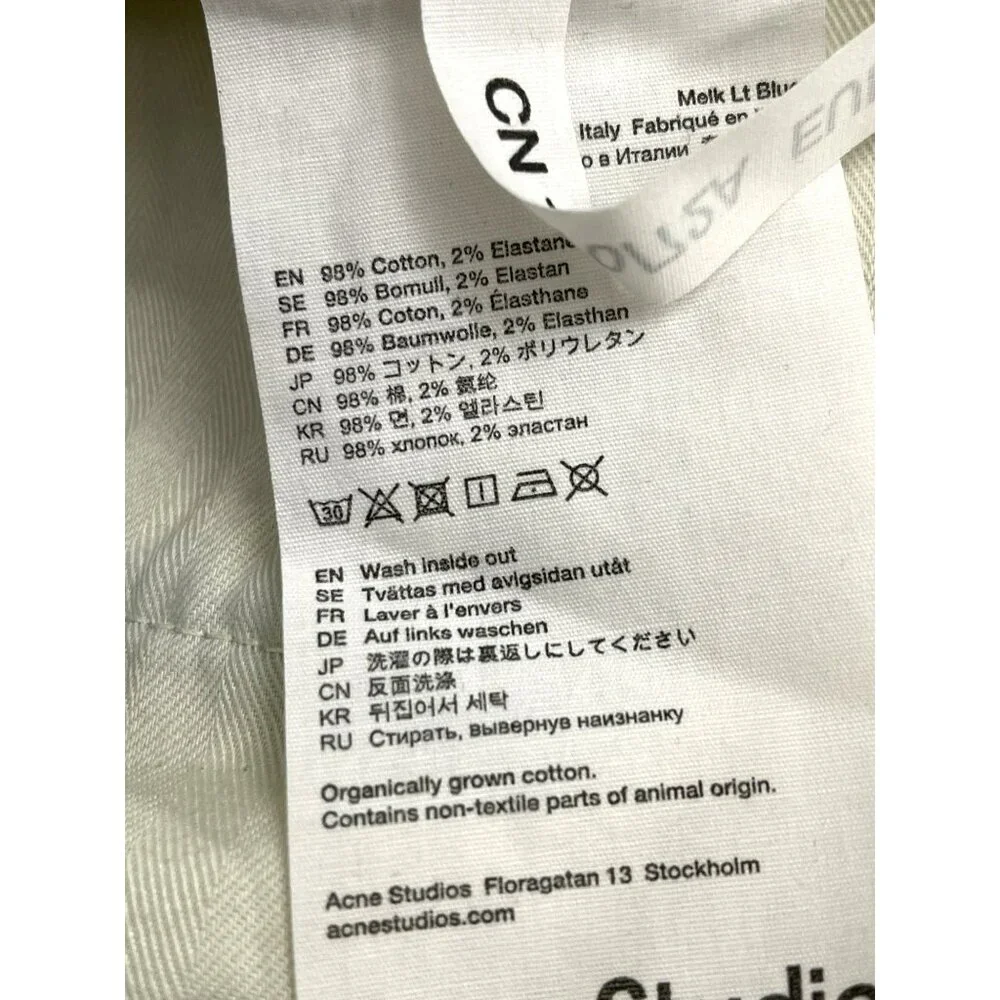 Acne Studios 170/72a Straight leg High Rise Denim Jeans New - Picture 4 of 5